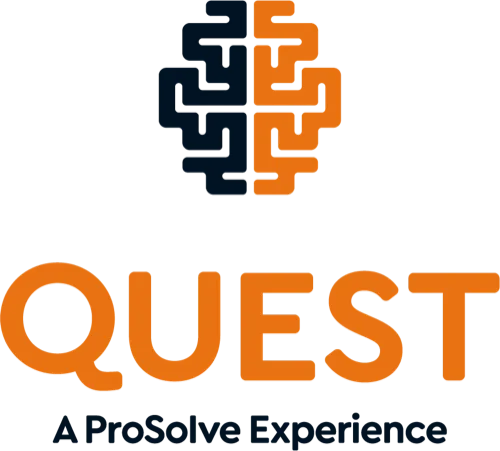 QUEST logo, stacked — dark