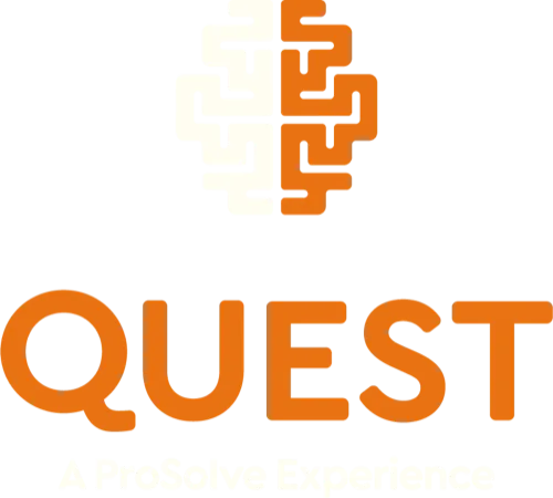 QUEST logo, stacked — light