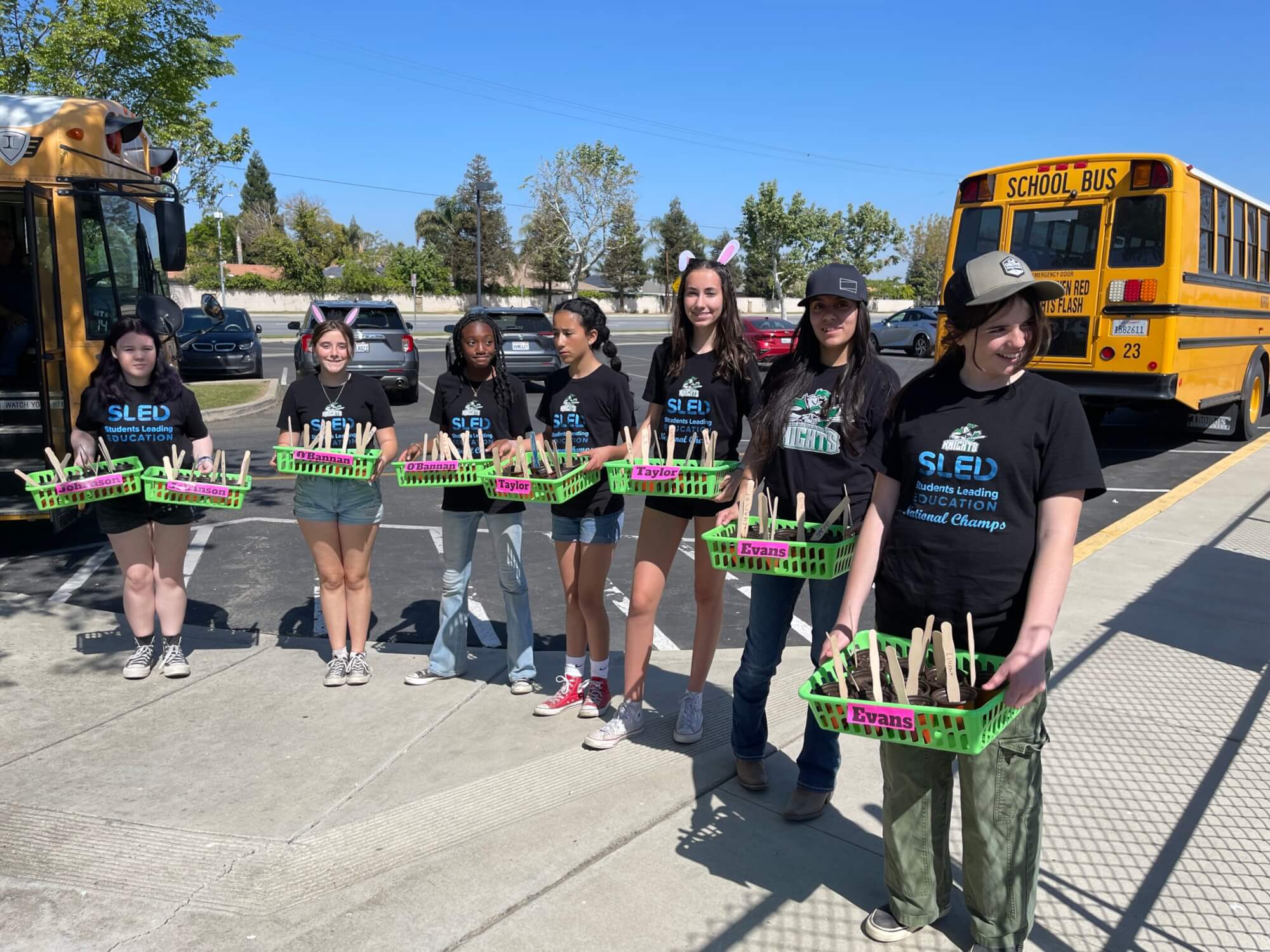 SLED students at their community garden event