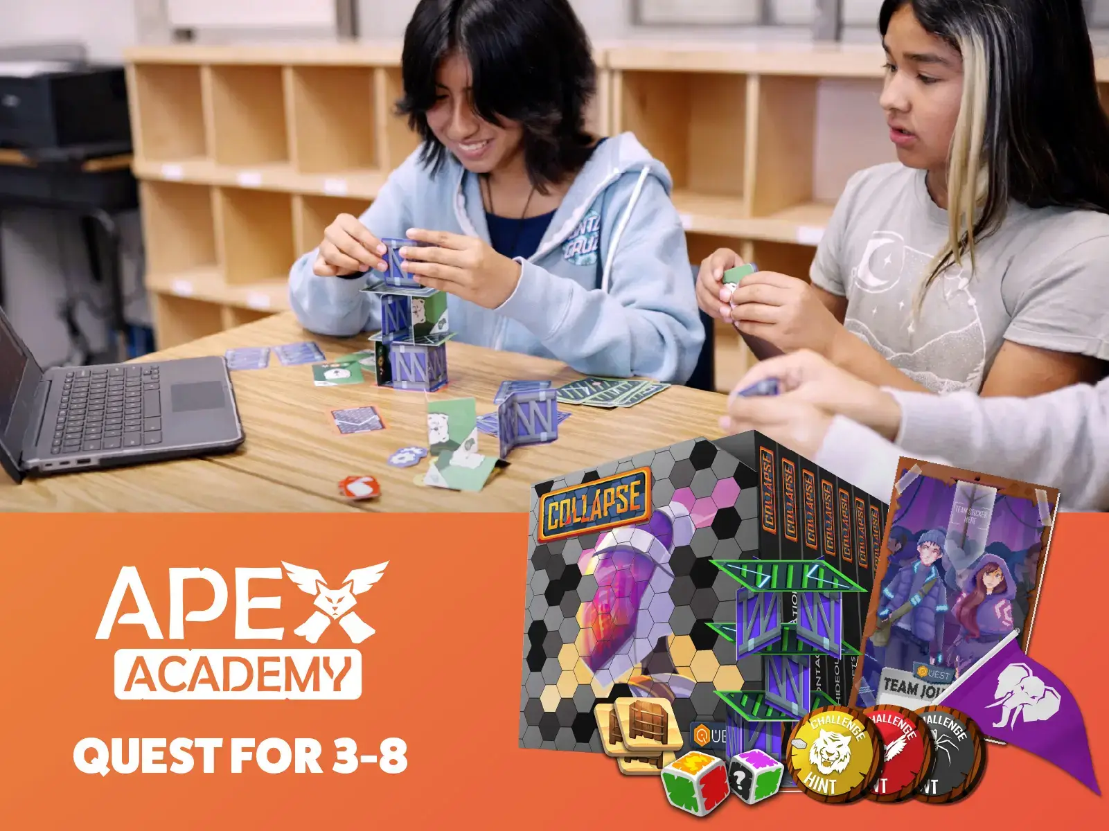 Apex Academy: QUEST for grades 3-8 landing page