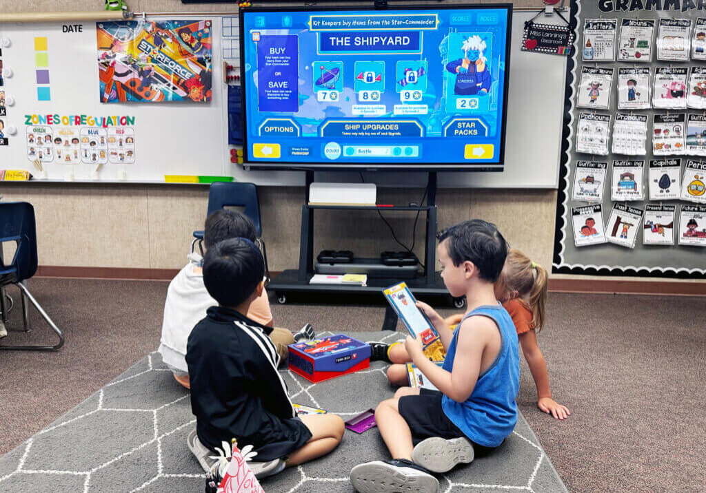 Starforce students working together during the trade phase of gameplay